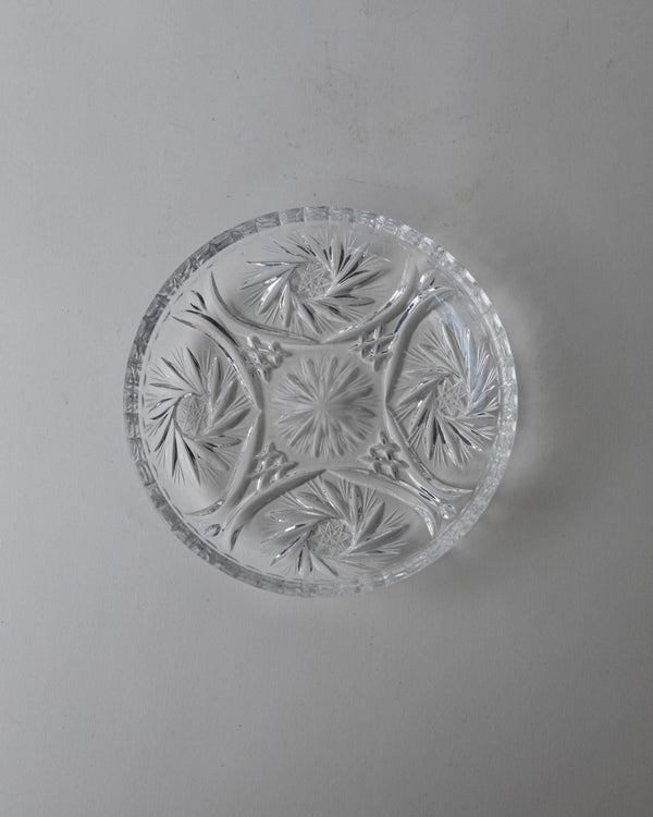 Vintage 1950s Crystal Dessert Plates Set of 6, Handcrafted Dresdener Crystal Glass Plates with Fine Texture, for Cake and Dessert, Gift Idea_Bottega Jacobs