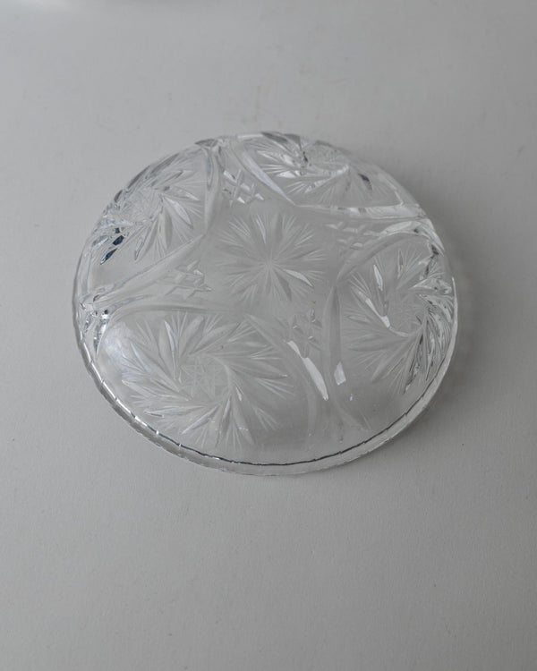 Vintage 1950s Crystal Dessert Plates Set of 6, Handcrafted Dresdener Crystal Glass Plates with Fine Texture, for Cake and Dessert, Gift Idea_Bottega Jacobs