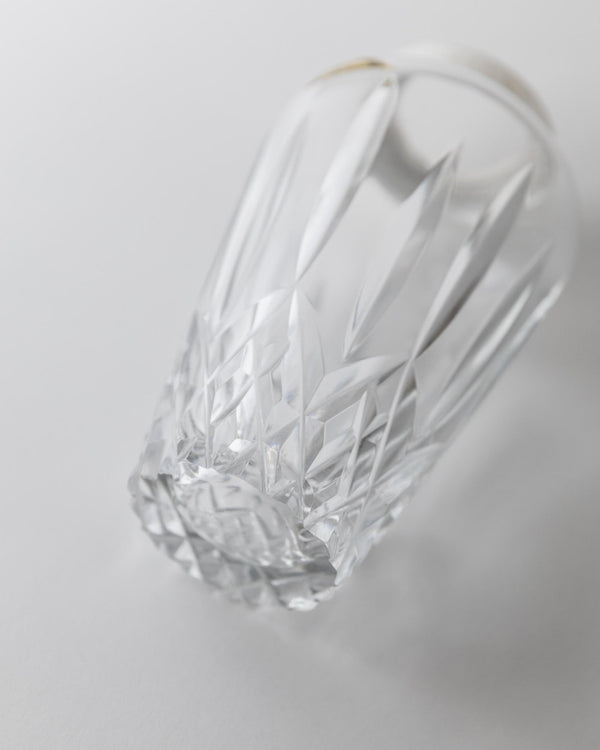 Vintage 1950s Crystal Glass Cocktail Shaker, by RCR Italy, Silver Plated Top, Hand Cut Glass Design, Elegant Barware Accessory, Gift Idea_Bottega Jacobs