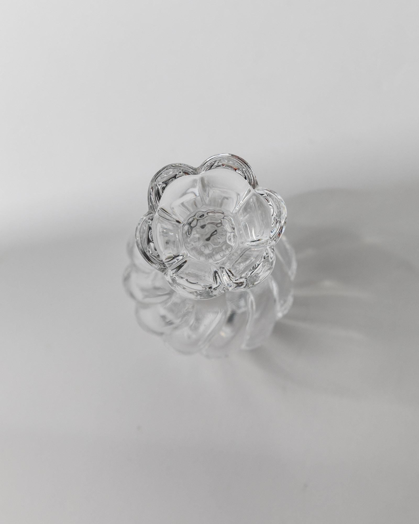 Vintage 1950s Murano Glass Perfume Bottle, Curved Hand Blown Glass with Floral Stopper, Timeless Vanity Decor, Noble Gift Idea_Bottega Jacobs