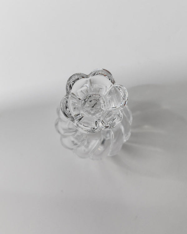 Vintage 1950s Murano Glass Perfume Bottle, Curved Hand Blown Glass with Floral Stopper, Timeless Vanity Decor, Noble Gift Idea_Bottega Jacobs