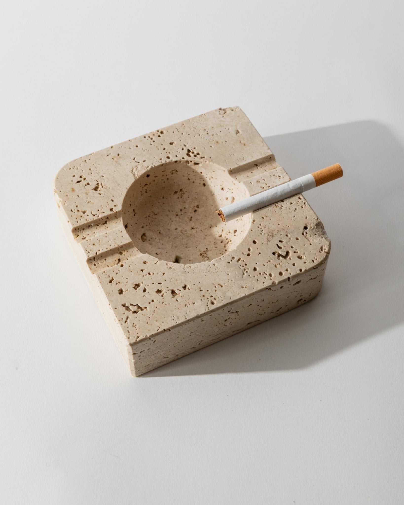 Vintage 1960s Alabaster Ashtray, Beige Stone Mid Century Design from San Gimignano Italy, Sculptural Table Decor, Timeless Elegant Gift Idea_Bottega Jacobs