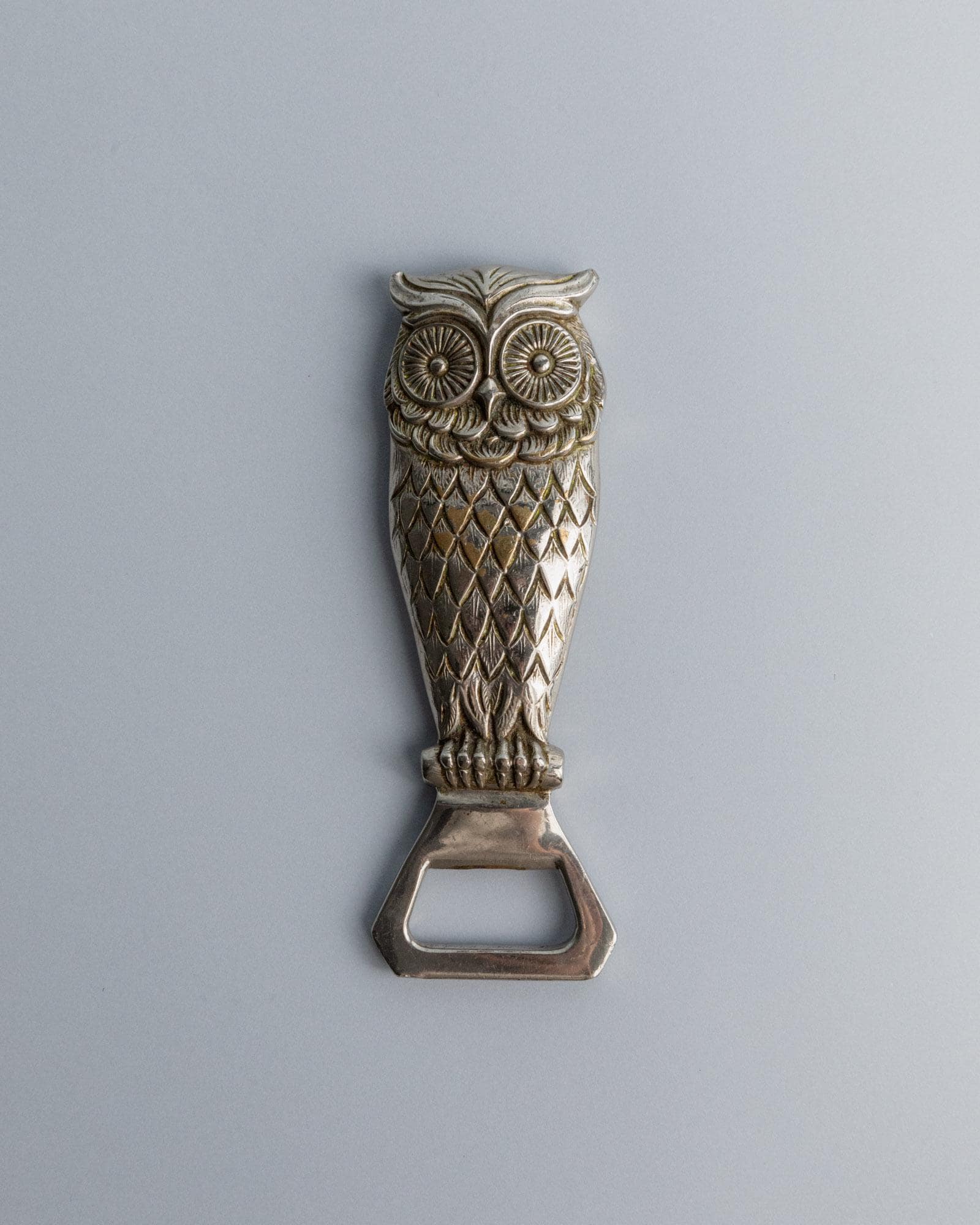 Vintage 1960s Bottle Opener silver plated, Owl Shape, Gift Idea Christmas, Table Decoration_Bottega Jacobs