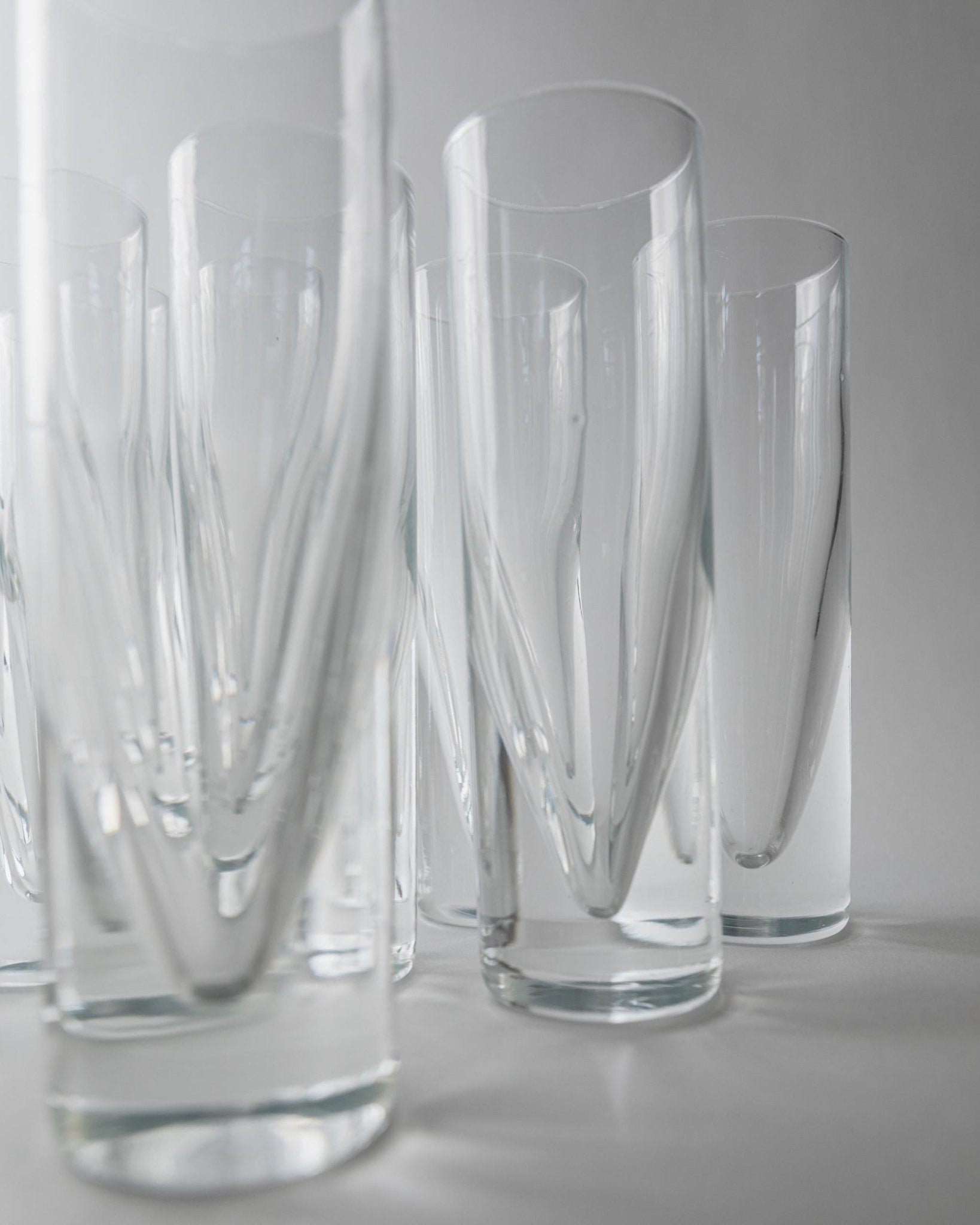 Vintage 1960s Drinking Glass Set of 12, Clear Murano Art Glass Design by Carlo Moretti Model Bullet, Italian Tableware, Elegant Gift Idea_Bottega Jacobs