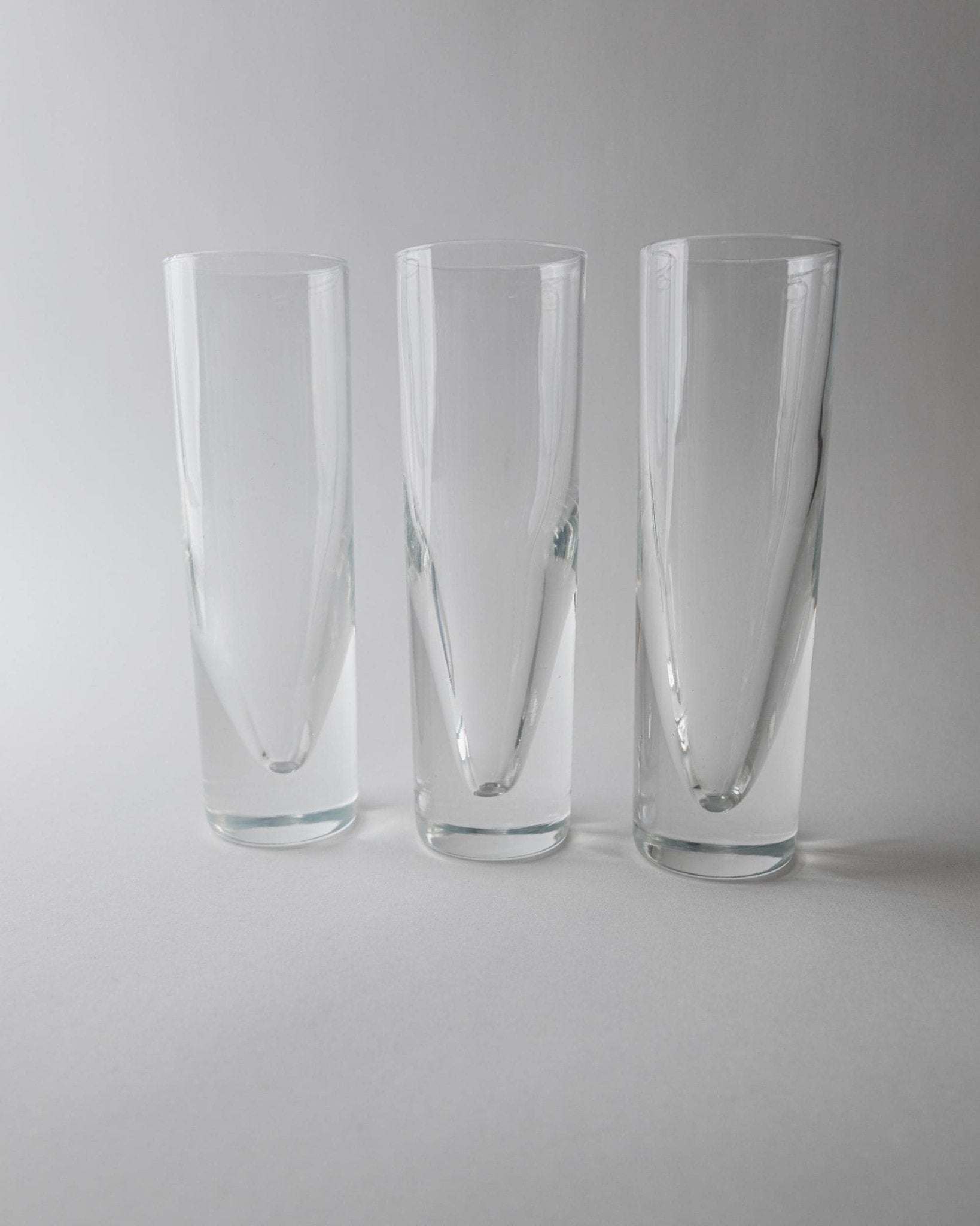 Vintage 1960s Drinking Glass Set of 12, Clear Murano Art Glass Design by Carlo Moretti Model Bullet, Italian Tableware, Elegant Gift Idea_Bottega Jacobs