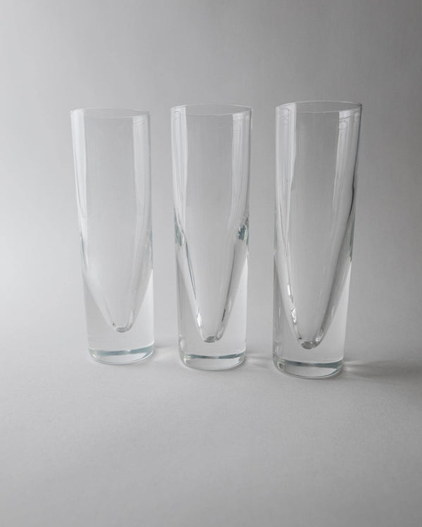 Vintage 1960s Drinking Glass Set of 12, Clear Murano Art Glass Design by Carlo Moretti Model Bullet, Italian Tableware, Elegant Gift Idea_Bottega Jacobs
