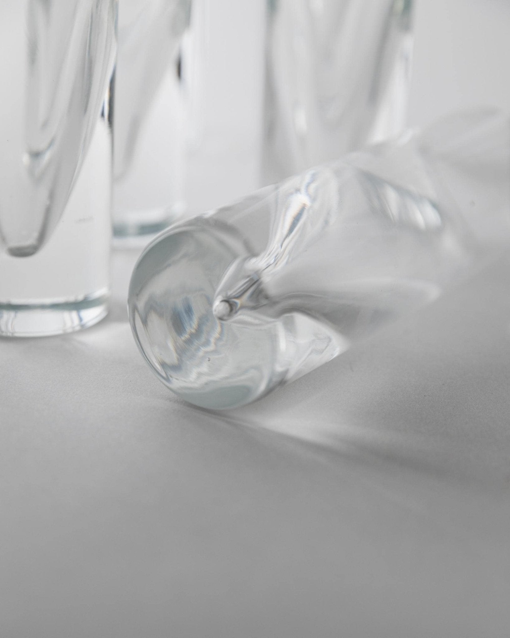 Vintage 1960s Drinking Glass Set of 12, Clear Murano Art Glass Design by Carlo Moretti Model Bullet, Italian Tableware, Elegant Gift Idea_Bottega Jacobs