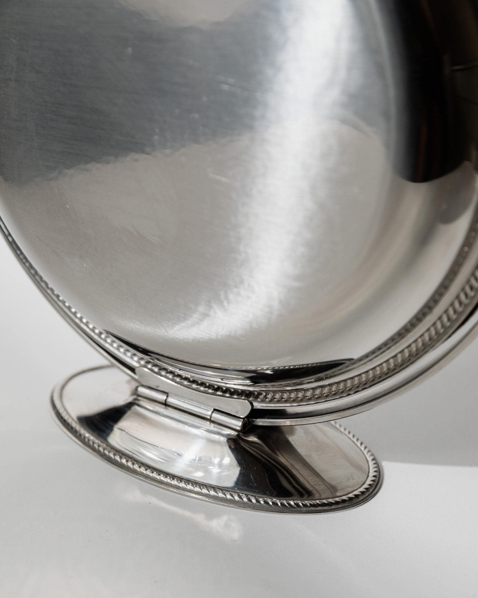 Vintage 1960s Folding Serving Tray Etagere, Three Engraved Stainless Steel Plates, Design by Carlo Alessi Mercury Series 898, Gift Idea_Bottega Jacobs