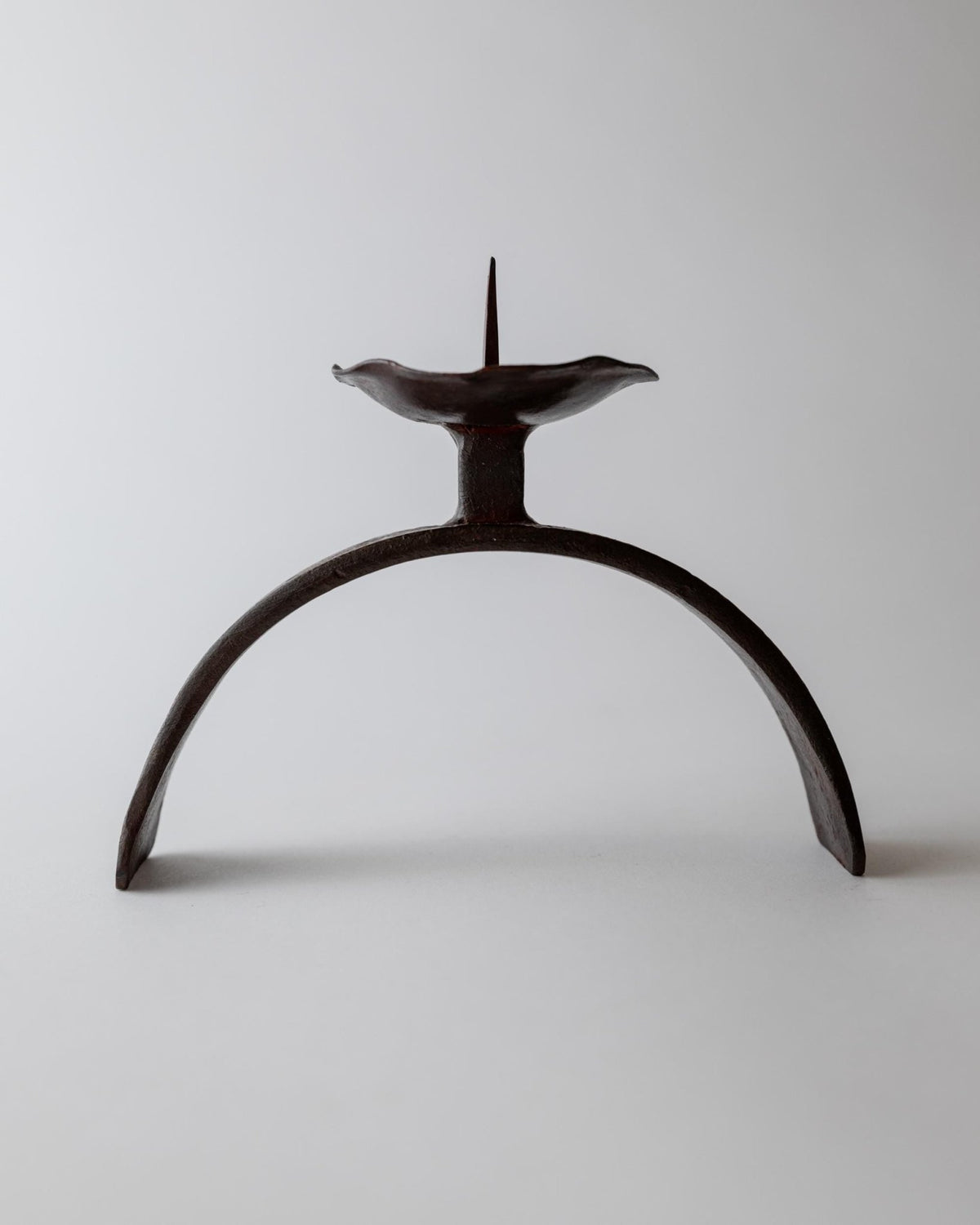 Vintage 1960s Hand Forged Iron Candle Holder, Sculptural Relief Pattern for Pillar Candle, Rustic Mid Century Metalwork, Elegant Gift Idea_Bottega Jacobs