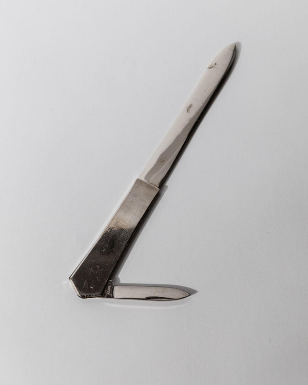 Vintage 1960s Metal Letter Opener, With Folding Mini Knife, Elegant Office Accessory, Classic Desk Design, Retro Gift Idea_Bottega Jacobs