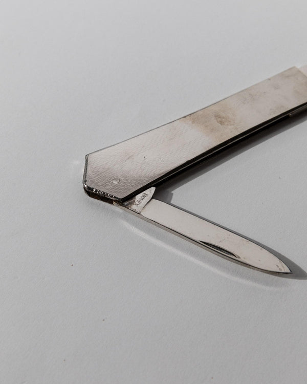 Vintage 1960s Metal Letter Opener, With Folding Mini Knife, Elegant Office Accessory, Classic Desk Design, Retro Gift Idea_Bottega Jacobs