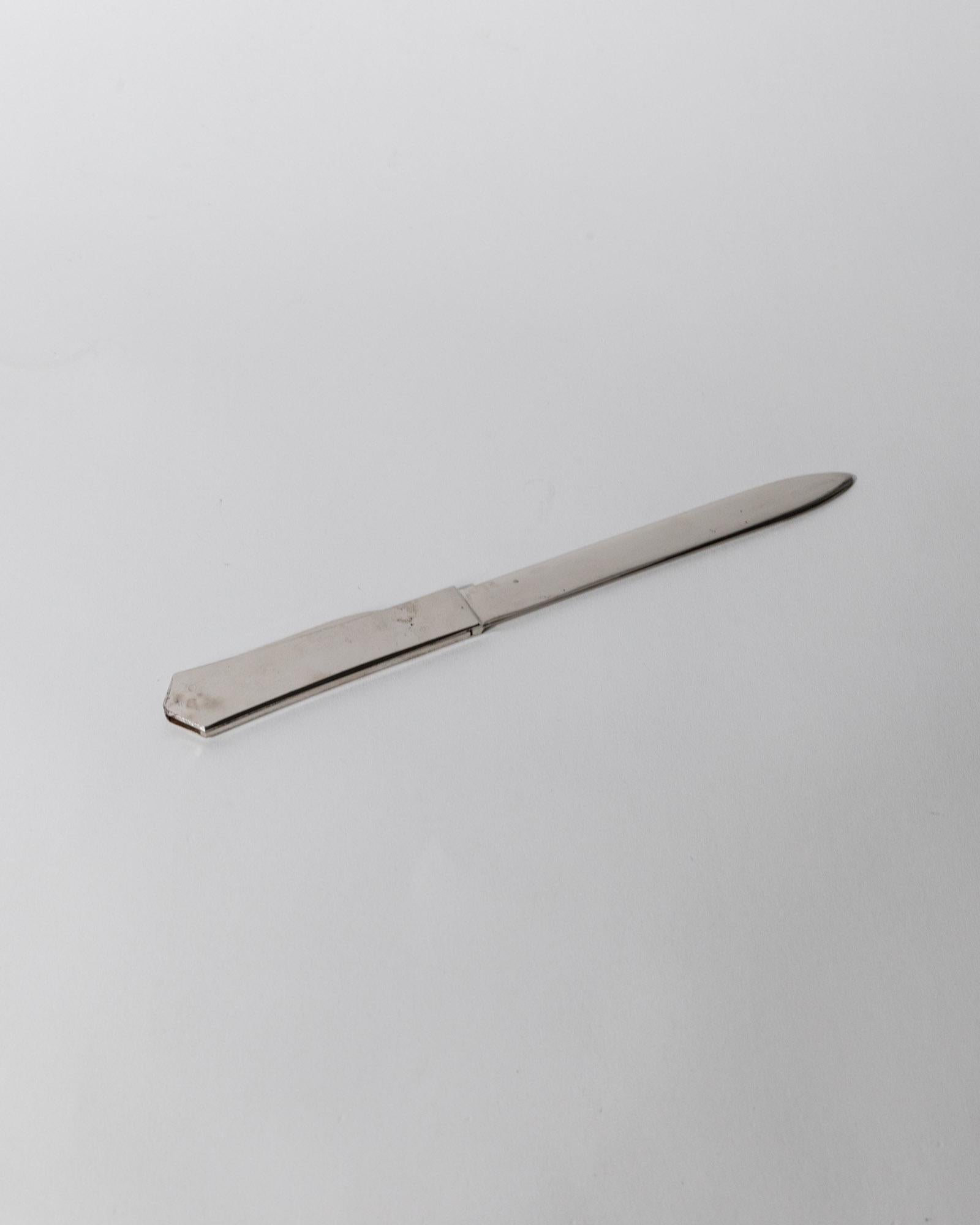 Vintage 1960s Metal Letter Opener, With Folding Mini Knife, Elegant Office Accessory, Classic Desk Design, Retro Gift Idea_Bottega Jacobs