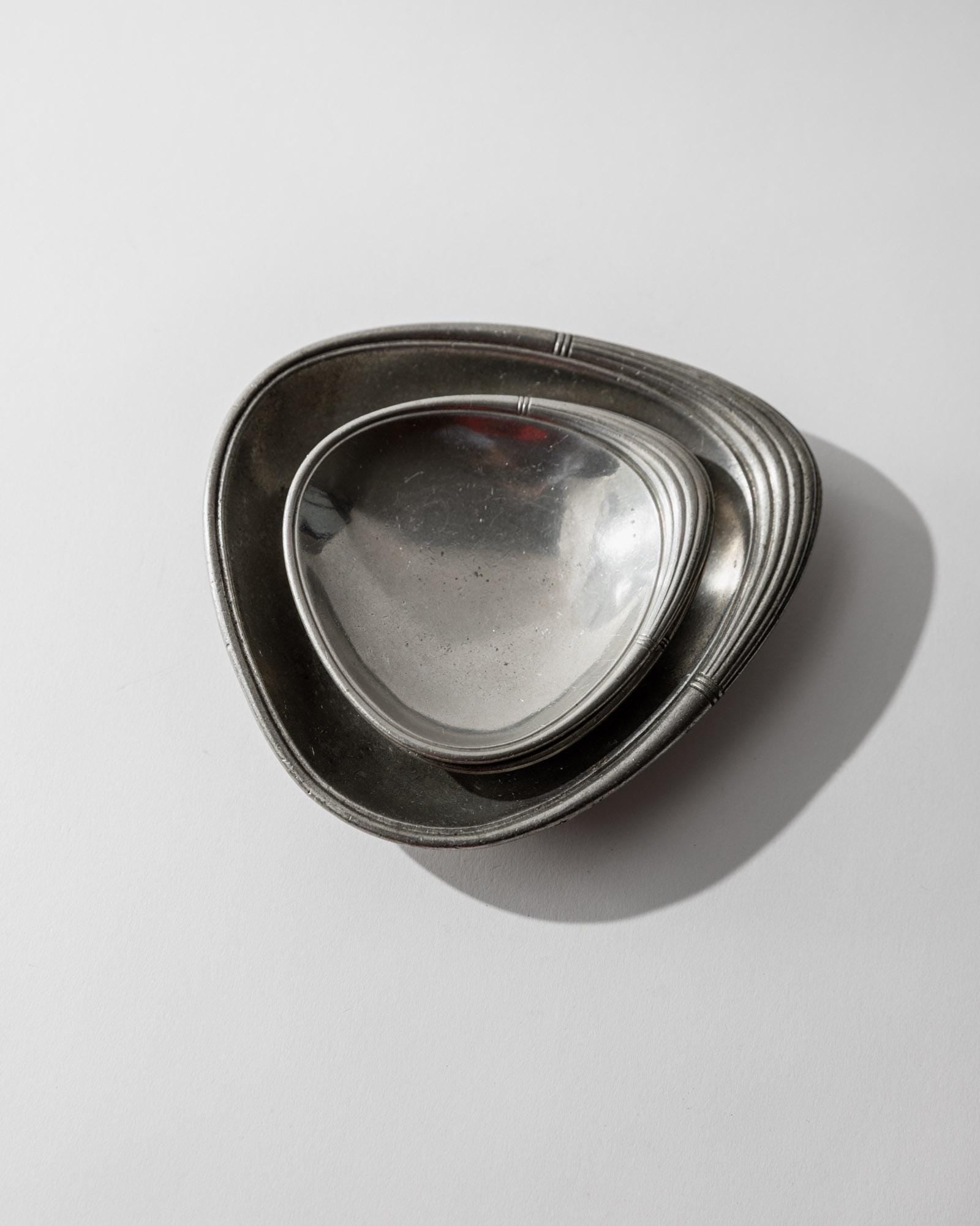 Vintage 1960s Pewter Bowls, Set of 3, by Just Denmark, Drop Shaped Scandinavian Design, Decorative Table Decor, Timeless Elegant Gift Idea_Bottega Jacobs