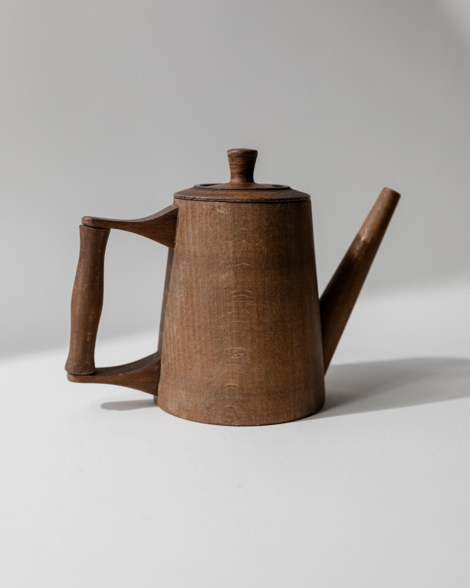 Vintage 1960s Wooden Pitcher, Hand Carved Decorative Craftsmanship, Rustic Folk Art Design, Retro Home Decor Accent, Elegant Gift Idea_Bottega Jacobs