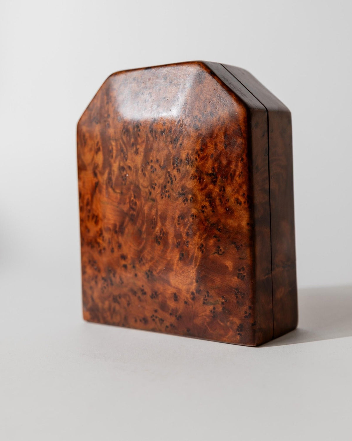 Vintage 1970s Burl Wood Desk Set of 3 Boxes, Different Sculptural Shapes, Mid Century Wooden Storage, Elegant Office Accessories, Gift Idea_Bottega Jacobs