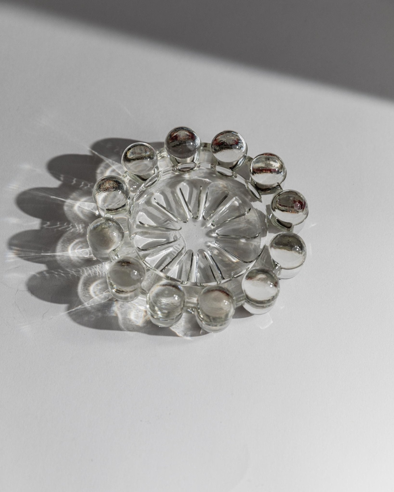 Vintage 1970s Glass Ashtray, Bubble Shape Design, Italian Art Glass, Retro Table Decor, Elegant Gift Idea_Bottega Jacobs