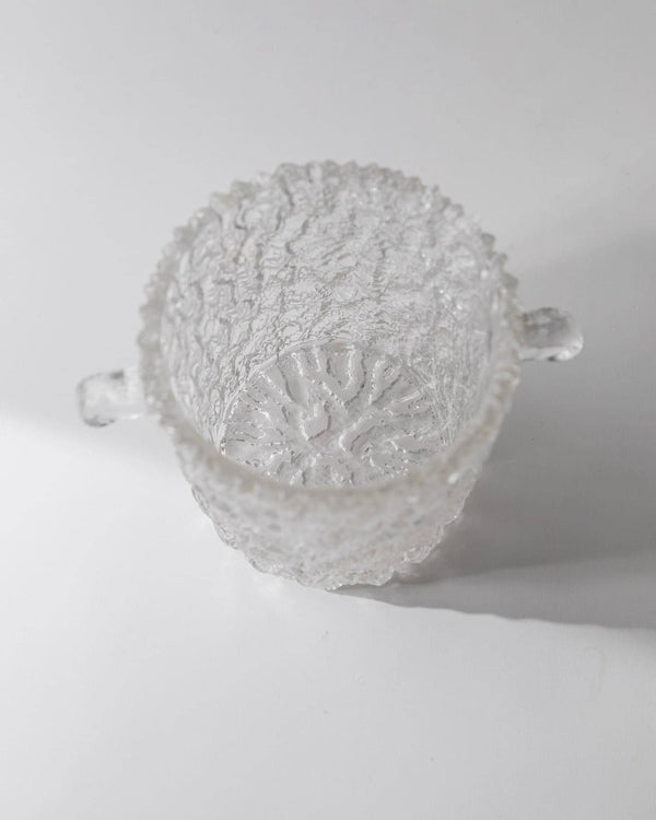 Vintage 1970s Glass Ice Bucket or Champagne Cooler, Textured Glass with Stainless Steel Gripper, Retro Bar Accessory, Elegant Gift Idea_Bottega Jacobs