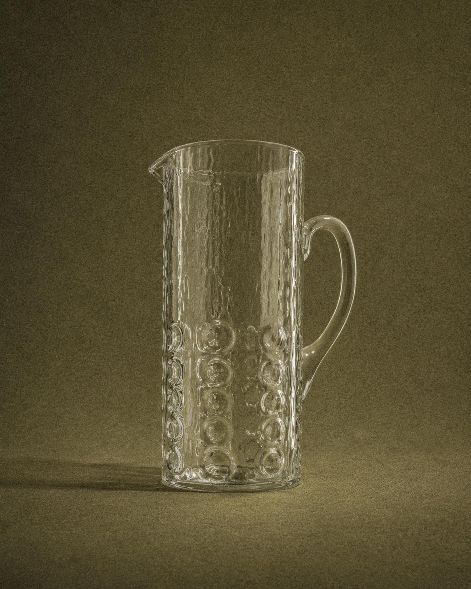 Vintage 1970s Hand Blown Glass Pitcher, Bubble Glass Mid Century Design, Sculptural Art Glass Belgium, Elegant Table Decor, Gift Idea_Bottega Jacobs