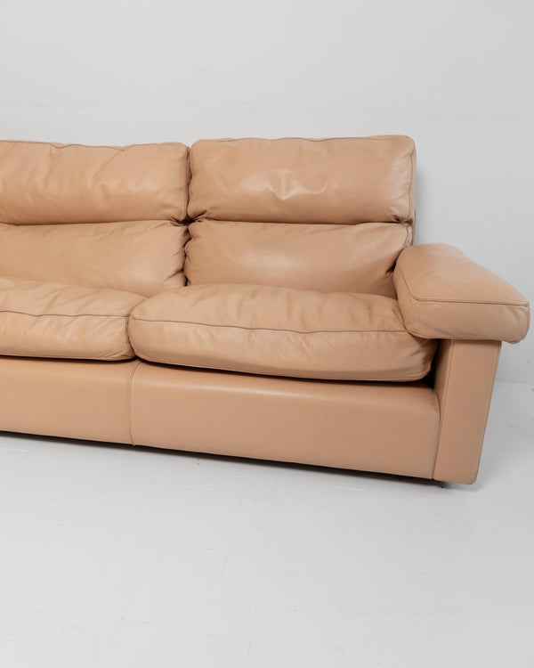 Vintage 1970s Leather Sofa, 4 - 6 Seater, Blush Colour, by Tito Agnoli for Poltrona Frau, Model Petronio, Luxury Furniture, Module Part Sofa_Bottega Jacobs