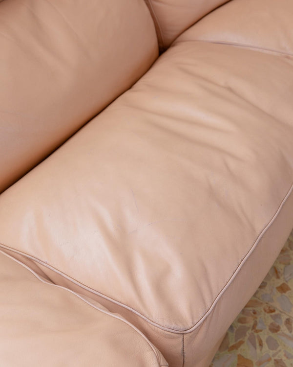 Vintage 1970s Modular Leather Sofa, Blush Colour, by Tito Agnoli for Poltrona Frau, Model Petronio, Mid Century Design, Luxury Furniture_Bottega Jacobs
