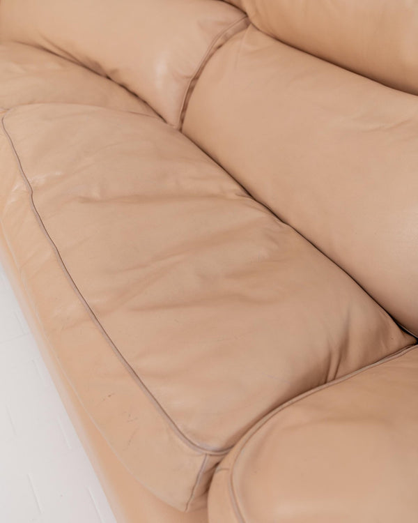 Vintage 1970s Modular Leather Sofa, Blush Colour, by Tito Agnoli for Poltrona Frau, Model Petronio, Mid Century Design, Luxury Furniture_Bottega Jacobs