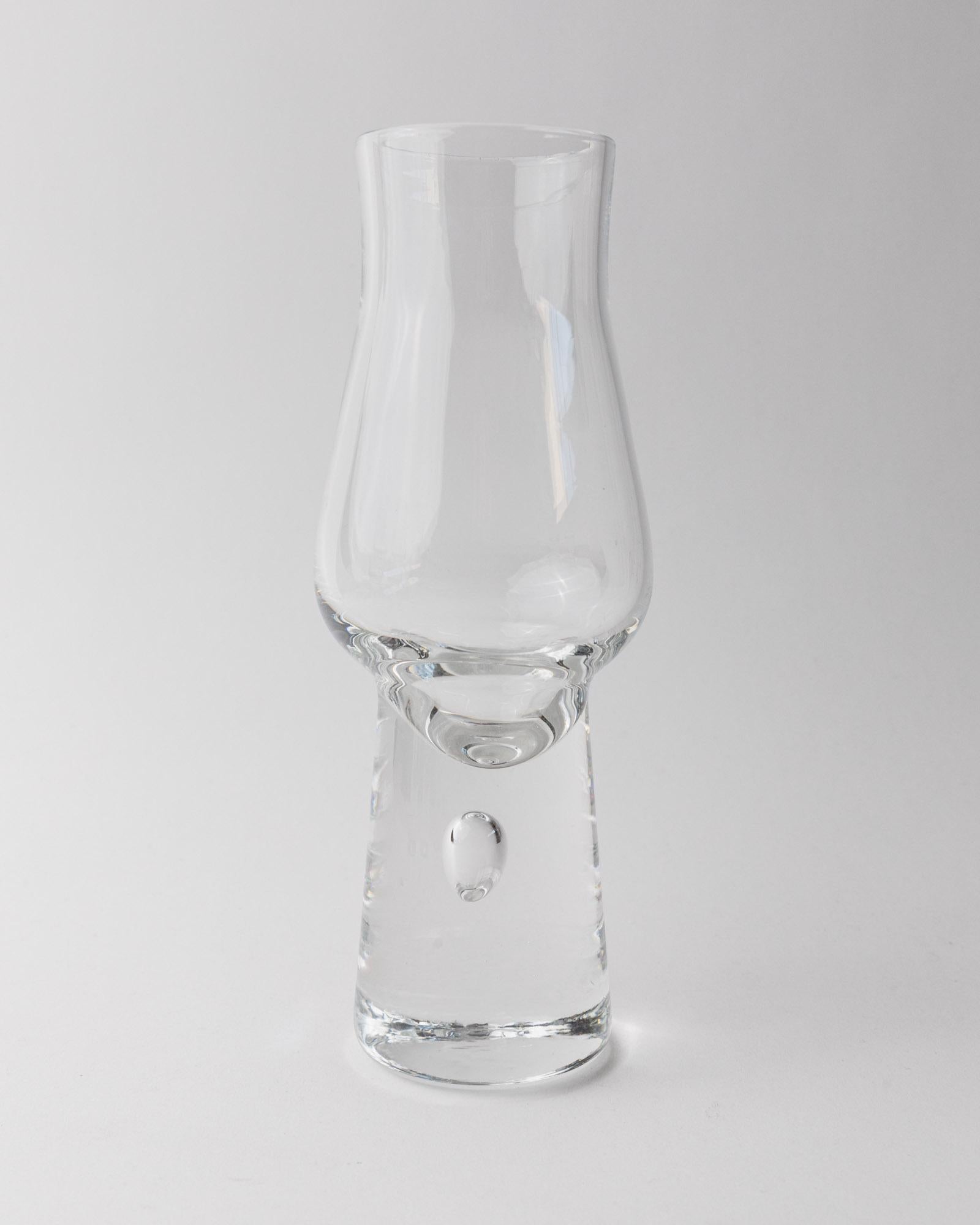 Vintage 1970s Murano Drinking Glasses, Set of 6 with Bubble Stem, Italian Curved Design, Retro Cocktail or Wine Glass, Elegant Gift Idea_Bottega Jacobs