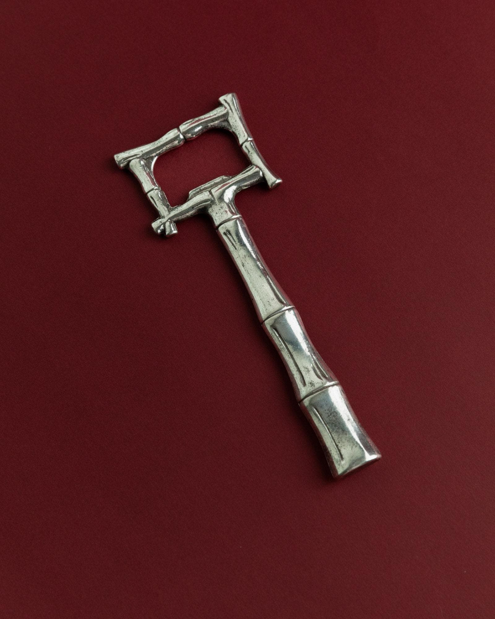 Vintage 1970s Silver Plated Bottle Opener, Bamboo Design, Timeless Bar Accessory, Retro Style, Elegant Gift Idea_Bottega Jacobs