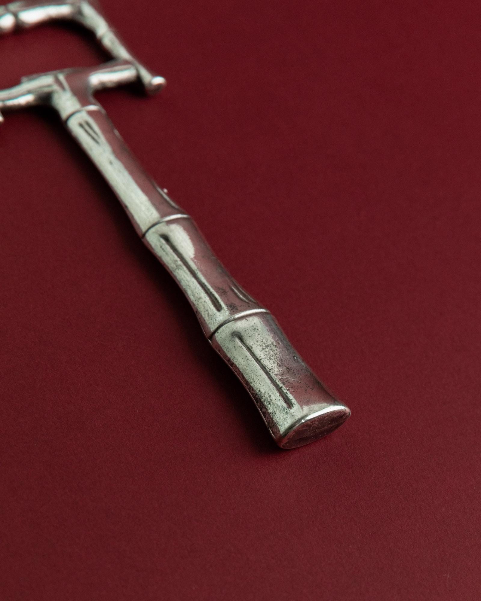 Vintage 1970s Silver Plated Bottle Opener, Bamboo Design, Timeless Bar Accessory, Retro Style, Elegant Gift Idea_Bottega Jacobs