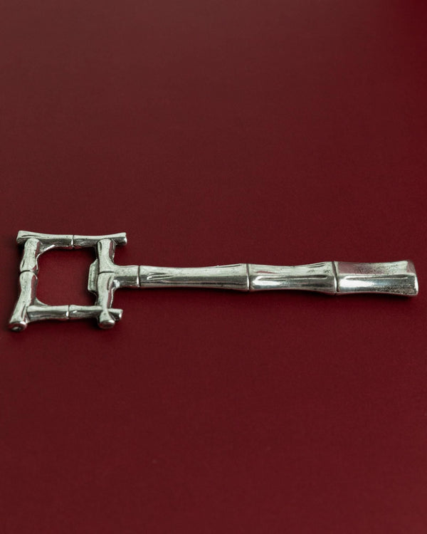 Vintage 1970s Silver Plated Bottle Opener, Bamboo Design, Timeless Bar Accessory, Retro Style, Elegant Gift Idea_Bottega Jacobs