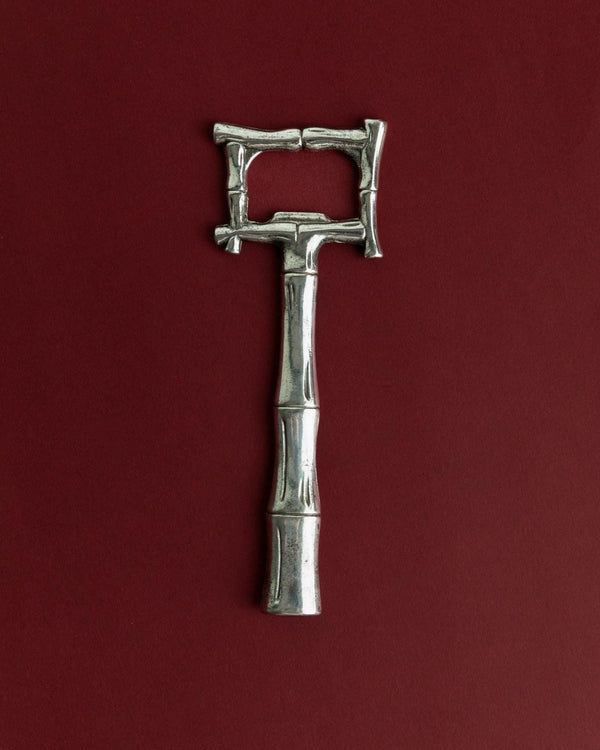 Vintage 1970s Silver Plated Bottle Opener, Bamboo Design, Timeless Bar Accessory, Retro Style, Elegant Gift Idea_Bottega Jacobs