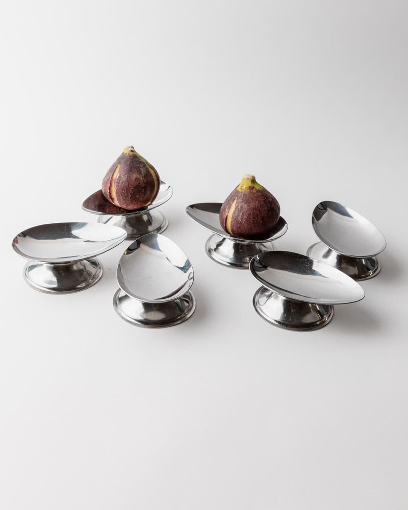 Vintage 1970s Stainless Steel Bowls, Set of 6, Eggshaped Design for Caviar Avocado Butter or Sauces, Elegant Table Decor, Noble Gift Idea_Bottega Jacobs