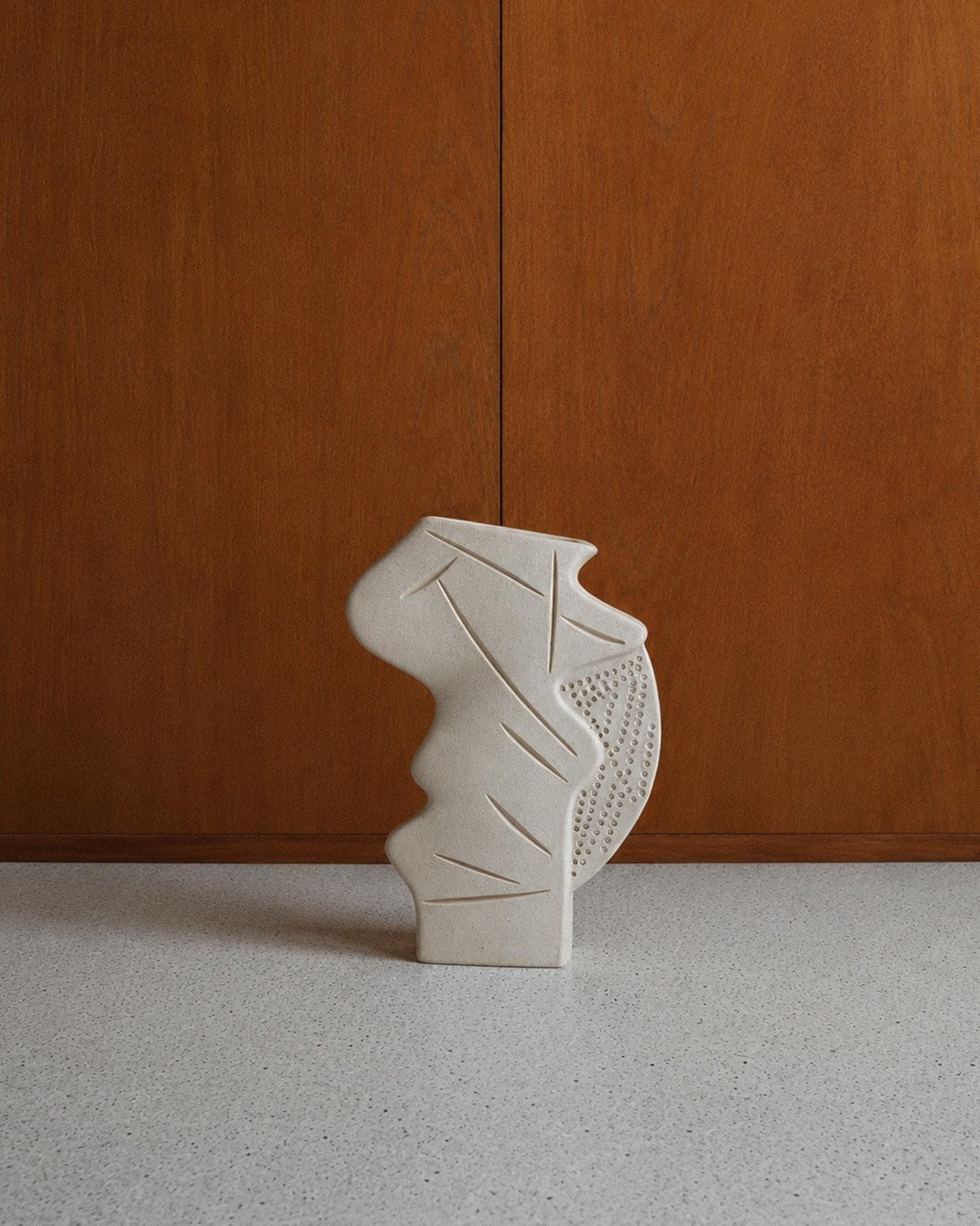 Vintage 1970s Studio Pottery Vase, Stoneware Ceramic with Abstract Slotted Form, Sculptural Flower Vase Design, Retro Home Decor, Gift Idea_Bottega Jacobs