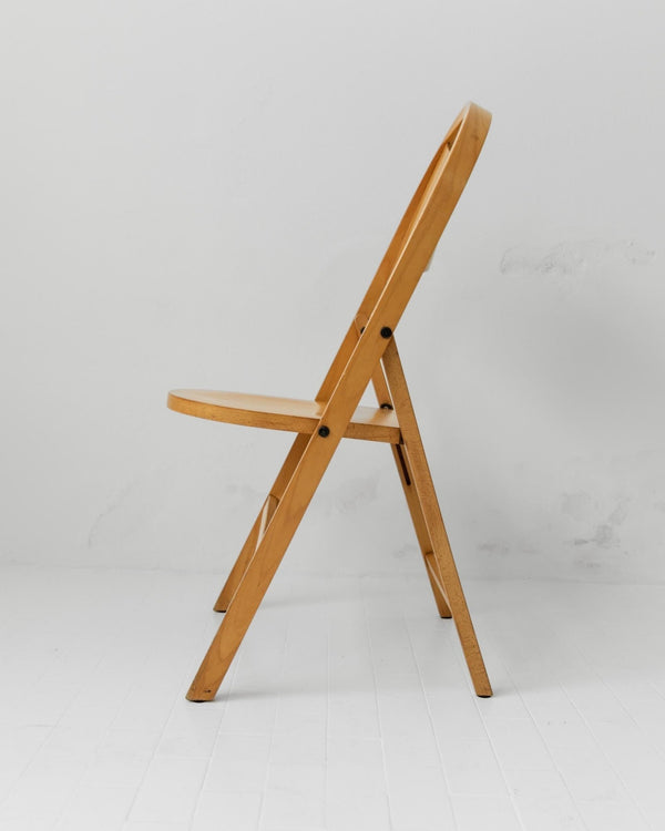 Vintage 1970s Tric Folding Chairs Set of 2, by Achille and Pier Giacomo Castiglioni for Bernini, Light Wood Design Classic, Gift Idea_Bottega Jacobs