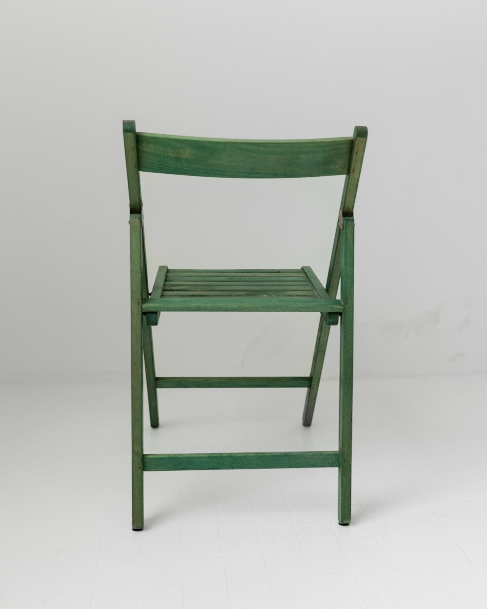 Vintage 1970s Wooden Folding Chair, by Realpina Italy, Green Finish, Practical Functional Design Piece, Retro Seating, Gift Idea_Bottega Jacobs