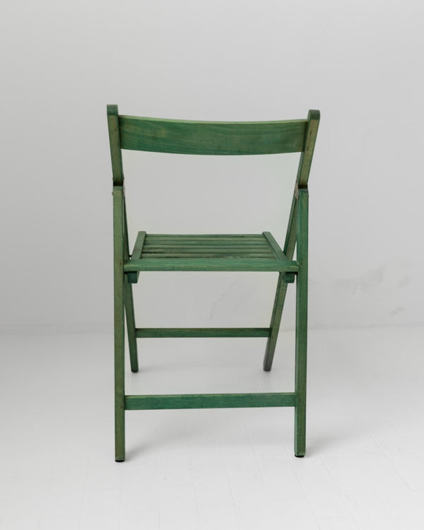 Vintage 1970s Wooden Folding Chair, by Realpina Italy, Green Finish, Practical Functional Design Piece, Retro Seating, Gift Idea_Bottega Jacobs