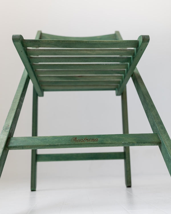Vintage 1970s Wooden Folding Chair, by Realpina Italy, Green Finish, Practical Functional Design Piece, Retro Seating, Gift Idea_Bottega Jacobs