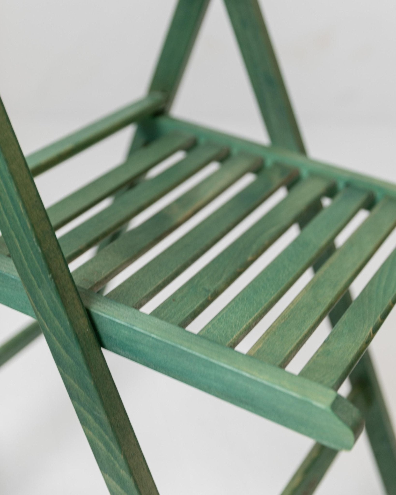 Vintage 1970s Wooden Folding Chair, by Realpina Italy, Green Finish, Practical Functional Design Piece, Retro Seating, Gift Idea_Bottega Jacobs
