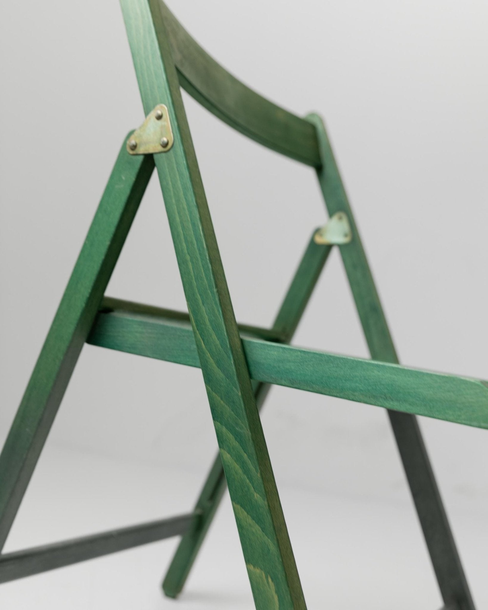 Vintage 1970s Wooden Folding Chair, by Realpina Italy, Green Finish, Practical Functional Design Piece, Retro Seating, Gift Idea_Bottega Jacobs