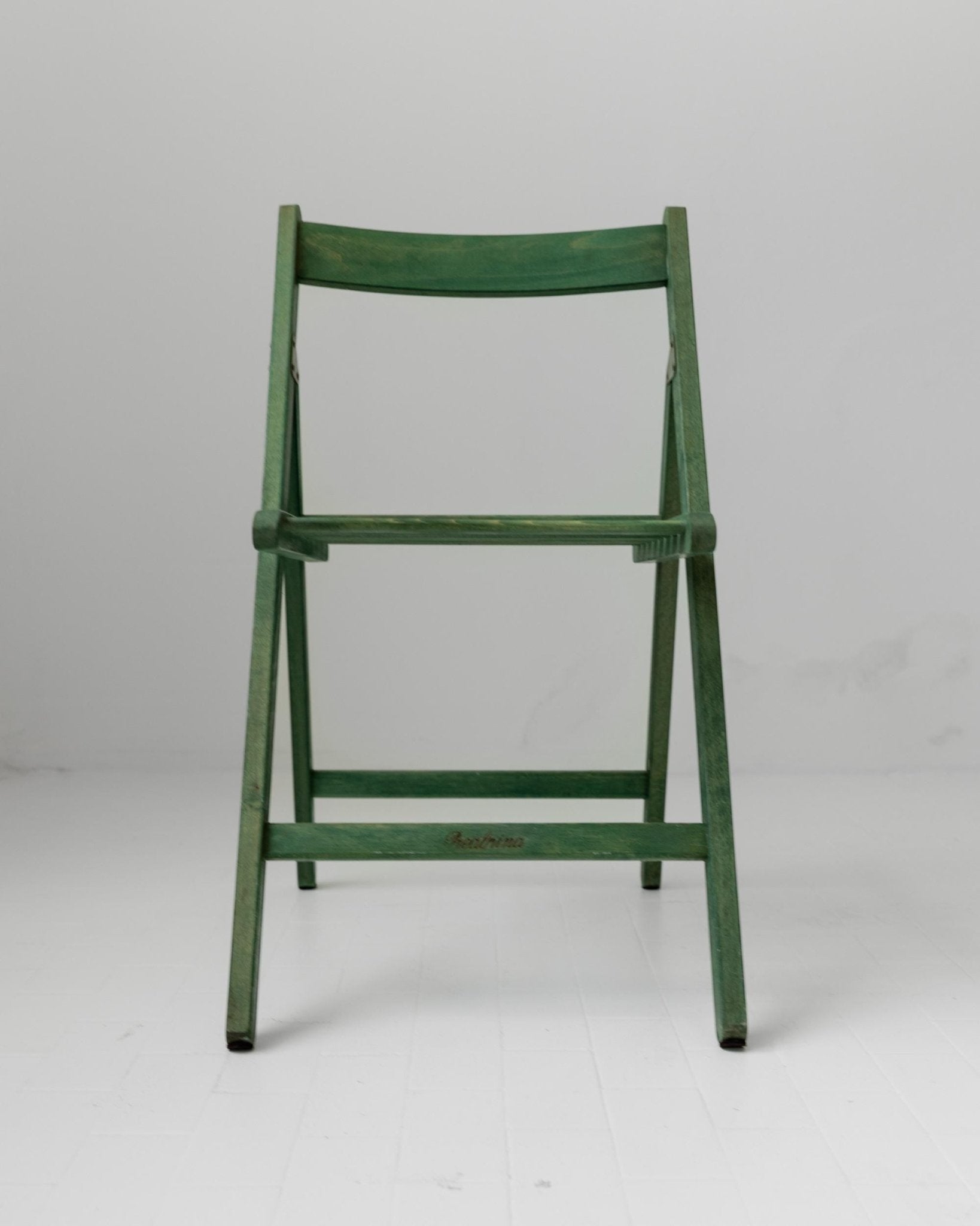 Vintage 1970s Wooden Folding Chair, by Realpina Italy, Green Finish, Practical Functional Design Piece, Retro Seating, Gift Idea_Bottega Jacobs