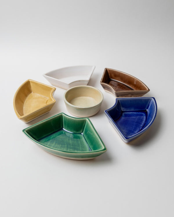 Vintage 1980s Japanese Studio Pottery Snack Bowl Set, Rare Ceramic Serving Set with Outer Shell and Integrated Tray, Tableware Gift Idea_Bottega Jacobs