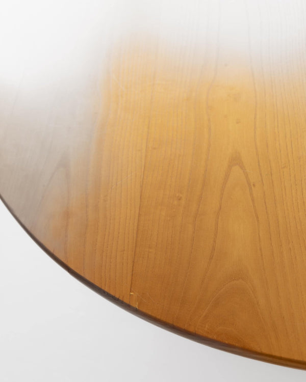 Vintage 1980s Large Round Wooden Table, Handcrafted in Italy, up to 8 Persons, Statement Dining Furniture, Timeless Interior, Japandi Style_Bottega Jacobs