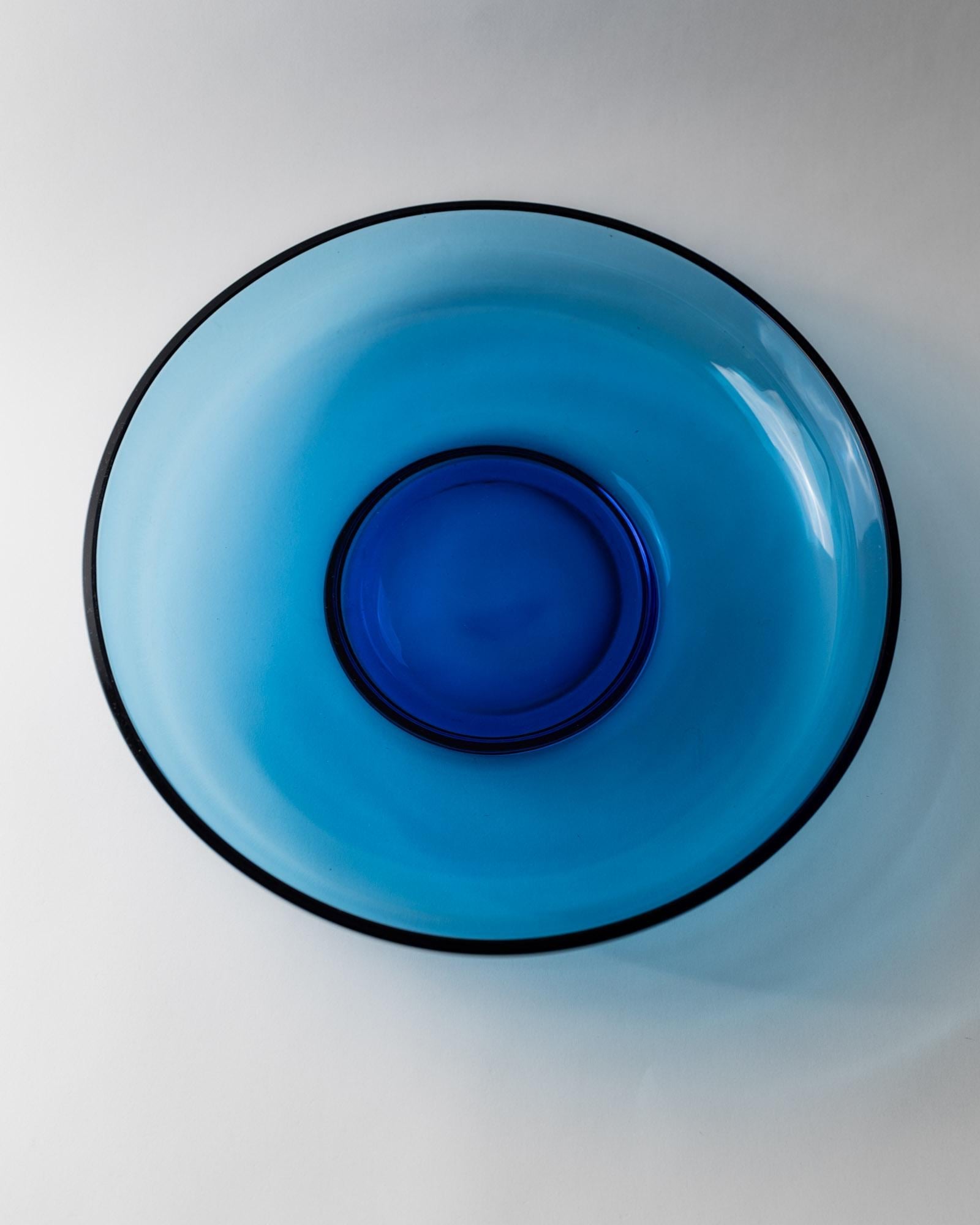 Vintage 1980s Murano Glass Bowl Large, Royal Blue, Timeless Design, Italian Art Glass, Elegant Fruit Bowl, Retro Gift Idea_Bottega Jacobs