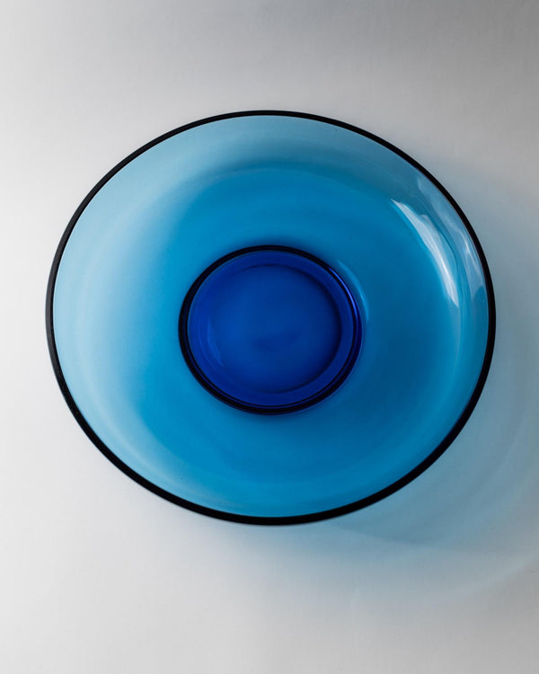 Vintage 1980s Murano Glass Bowl Large, Royal Blue, Timeless Design, Italian Art Glass, Elegant Fruit Bowl, Retro Gift Idea_Bottega Jacobs