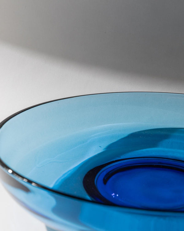 Vintage 1980s Murano Glass Bowl Large, Royal Blue, Timeless Design, Italian Art Glass, Elegant Fruit Bowl, Retro Gift Idea_Bottega Jacobs