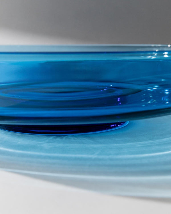 Vintage 1980s Murano Glass Bowl Large, Royal Blue, Timeless Design, Italian Art Glass, Elegant Fruit Bowl, Retro Gift Idea_Bottega Jacobs