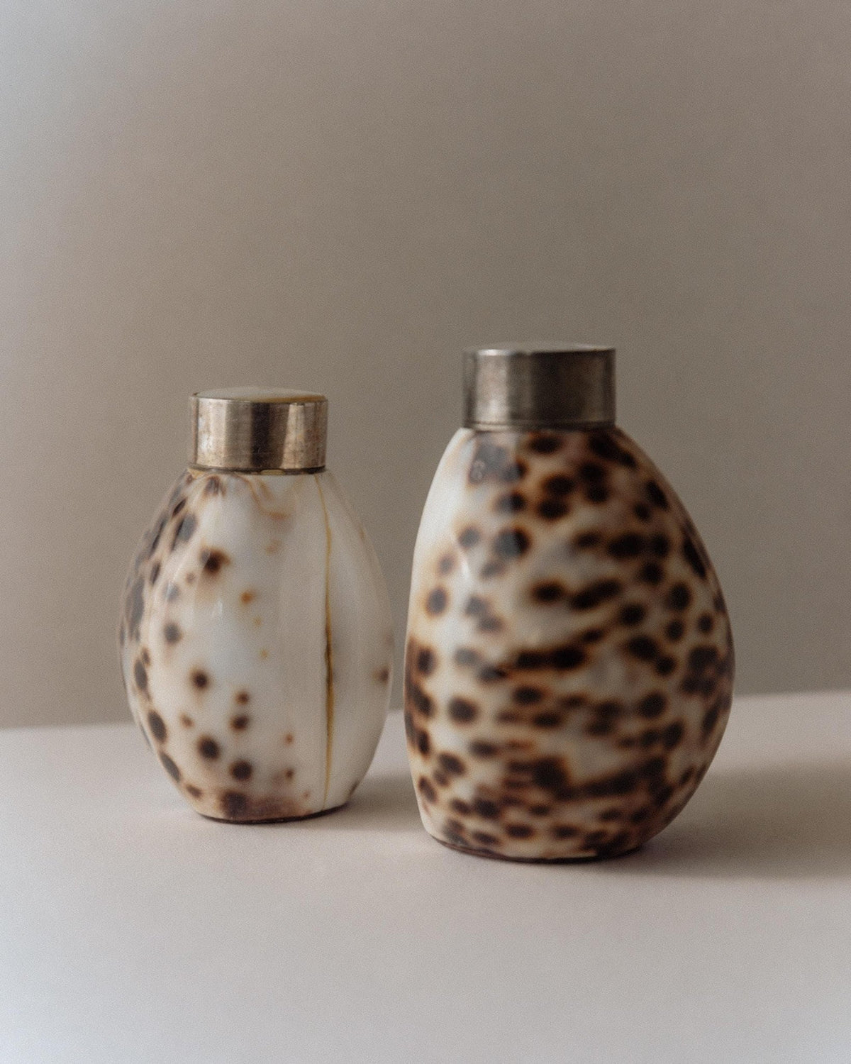 Vintage 1980s Salt and Pepper Shakers Set, Natural Seashell Design, Coastal Tableware, Decorative Retro Dining Accessories, Unique Gift Idea_Bottega Jacobs