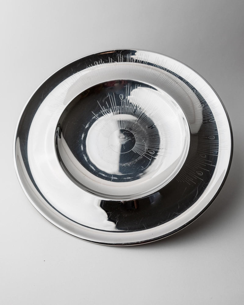 Vintage 1980s Stainless Steel Bowl, Polished Metal with Fine Textured Surface, Timeless Elegant Design, Retro Table Decor, Noble Gift Idea_Bottega Jacobs