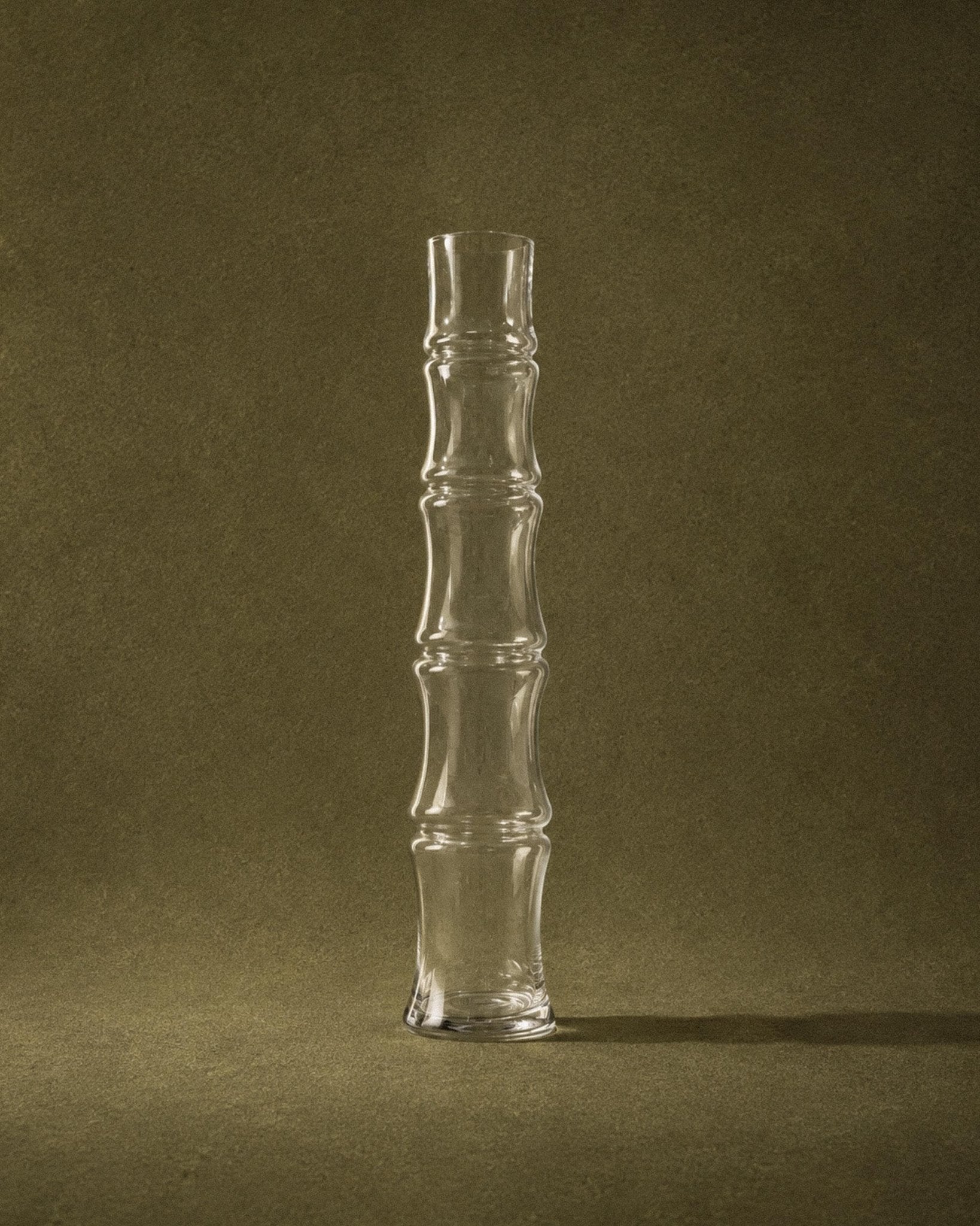 Vintage 1980s XL Glass Vase, Bamboo Shaped Italian Design, Sculptural Decorative Flower Vase, Elegant Home Decor, Timeless Gift Idea_Bottega Jacobs