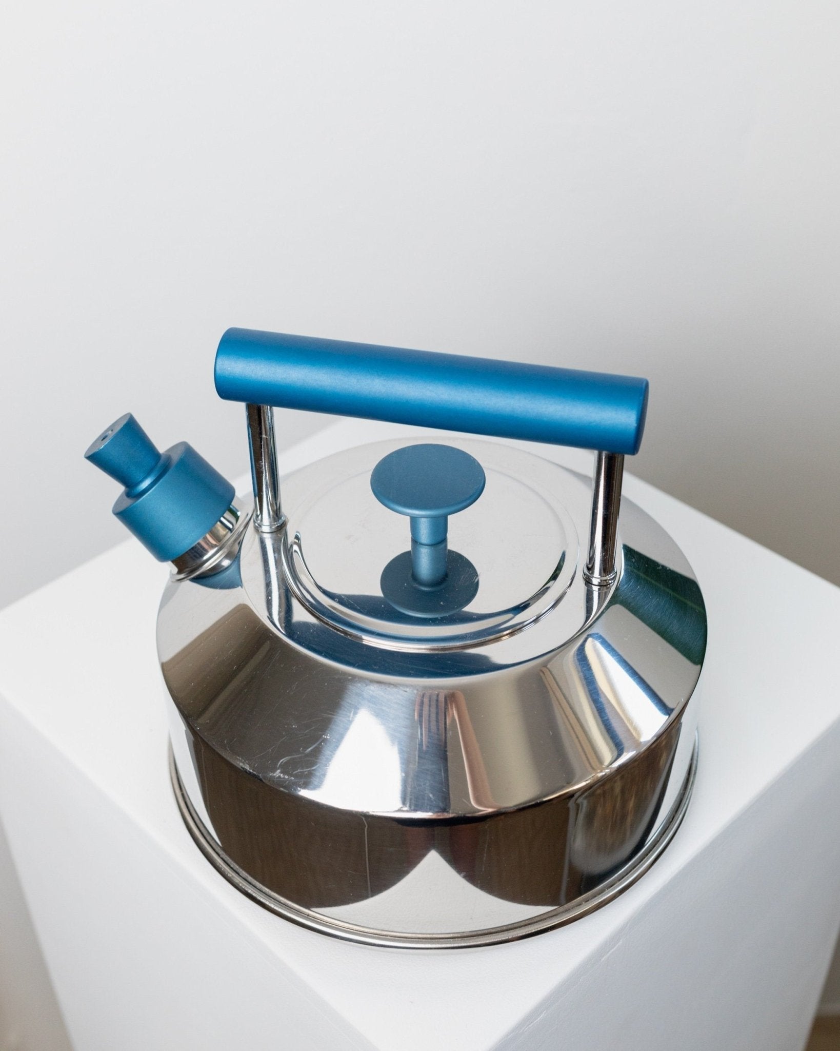 Vintage 80s Prandelli stainless steel kettle - Italian design by Raunkjaer Kjaergaard - Memphis style tea kettle - Bottega Jacobs