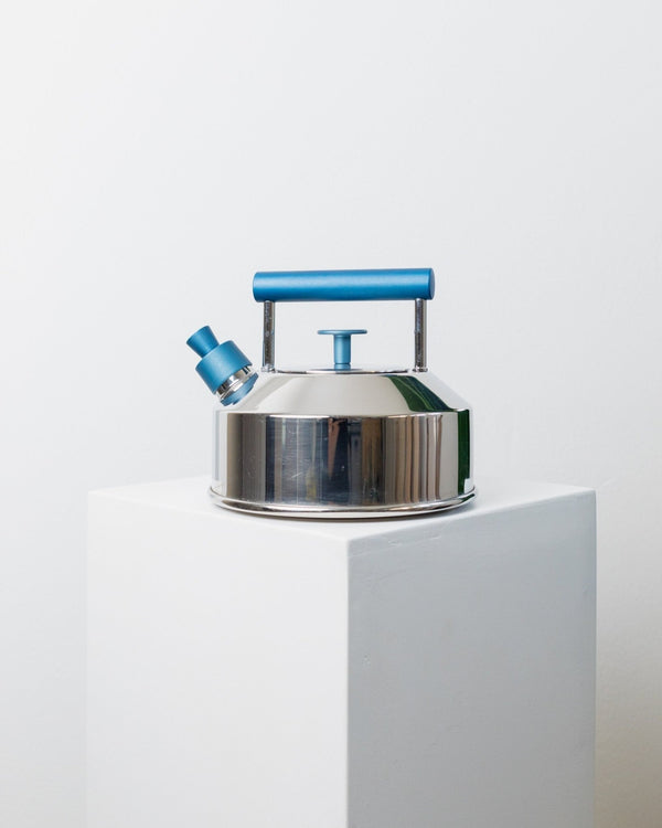 Vintage 80s Prandelli stainless steel kettle - Italian design by Raunkjaer Kjaergaard - Memphis style tea kettle - Bottega Jacobs